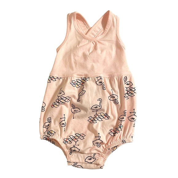 NWT Hanna Andersson Romper Overall‎ One Piece Flamingo Size 2T (85 cm) - Picture 1 of 8